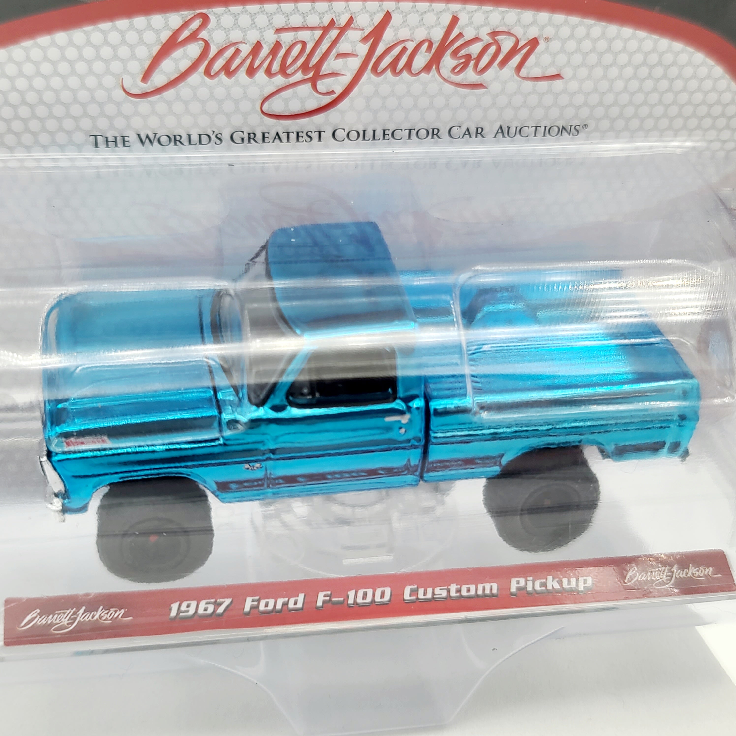 GreenLight - CHASE, BLUE CHROME - '67 Ford F-100 Custom Pick-up - 1:64 (2025 Barrett Jackson Series 16)